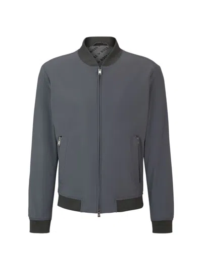 Hugo Boss Slim-fit Jacket In Crease-resistant Jersey In Grey