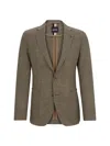 Hugo Boss Men's Slim-fit Jacket In Melange Stretch Cloth In Beige