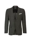 Hugo Boss Slim-fit Jacket In A Patterned Wool Blend In Dark Green