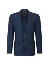 Hugo Boss Slim-fit Jacket In Wool Twill In Blue