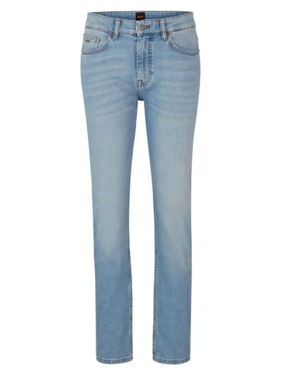 Hugo Boss Men's Slim-fit Jeans In Comfort-stretch Denim In Light Blue