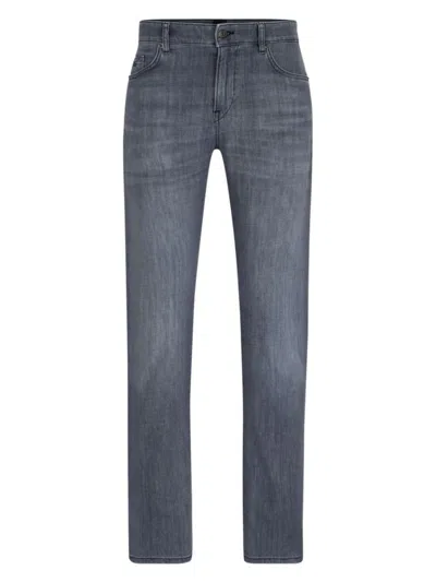 Hugo Boss Men's Slim-fit Jeans In Comfort-stretch Denim In Silver
