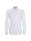 HUGO BOSS MEN'S SLIM FIT SHIRT IN COTTON DOBBY WITH ANGLED CUFFS