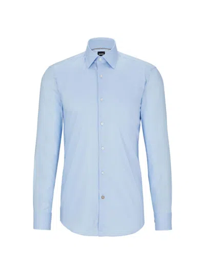 HUGO BOSS MEN'S SLIM-FIT SHIRT IN EASY-IRON COTTON POPLIN