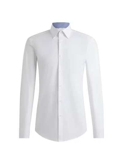 Hugo Boss Boss Hank Kent Slim Fit Stretch Cotton Dresss Shirt In White