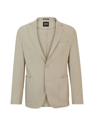 Hugo Boss Mens Open Beige Beckham X Boss Slim-fit Single-breasted Wool Suit In Neutral