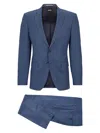 Hugo Boss Regular-fit Single-breasted Stretch Wool-blend Suit In Blue