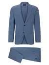 HUGO BOSS MEN'S SLIM-FIT SUIT IN MICRO-PATTERNED PERFORMANCE-STRETCH CLOTH