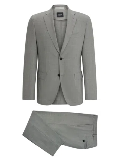 Hugo Boss Men's Slim-fit Suit In Micro-patterned Performance-stretch Cloth In Grey