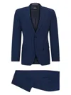 HUGO BOSS MEN'S SLIM FIT SUIT IN MICRO PATTERNED STRETCH CLOTH