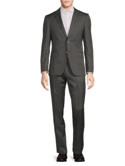 Hugo Boss Men's Slim Fit Textured Virgin Wool & Silk Suit In Grey
