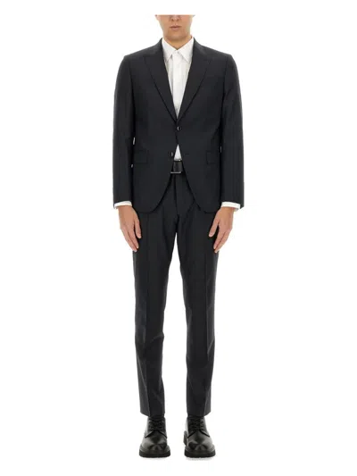 HUGO BOSS MEN'S SLIM FIT WOOL BLEND SUIT WITH MICRO PATTERN
