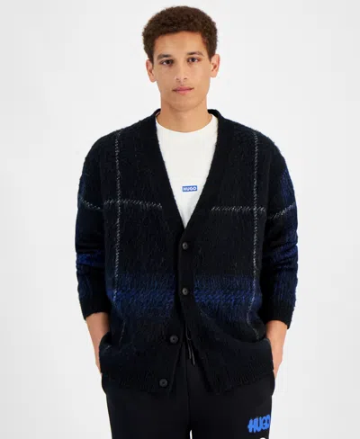 Hugo Boss Men's Soena Plaid Cardigan In Black
