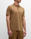 Hugo Boss Regular-fit Polo Shirt In Cotton And Silk In Open Bge