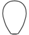 Hugo Boss Men's Sphere Ionic Plated Black Steel Necklaces In Black