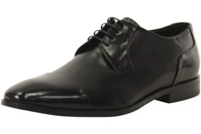 Pre-owned Hugo Boss Men's Square Cap Toe Oxfords Shoes In Black