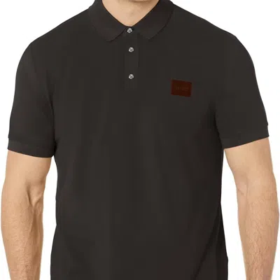 Hugo Boss Hugo Men's Square Logo Cotton Polo Shirt Black Short Sleeve