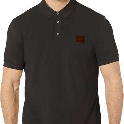 HUGO BOSS MEN'S SQUARE LOGO COTTON POLO SHIRT