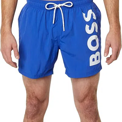 Hugo Boss Octopus Swim Shorts In Bright Blue