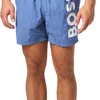 Hugo Boss Octopus Mens Quick-drying Swim Shorts With Large Contrast In Light Blue