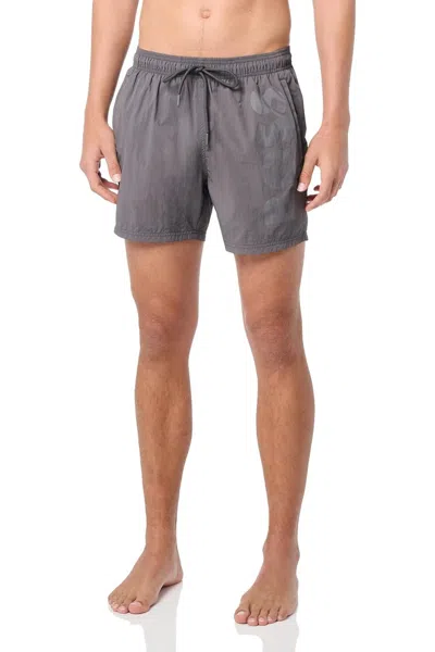 Hugo Boss Men's Standard Octopus Swim Trunks, Magnet Grey In Multi