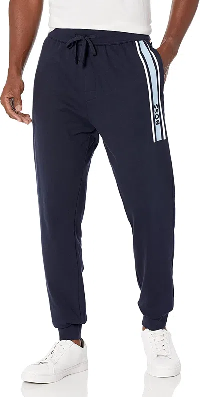 Hugo Boss Men's Stark Navy Cotton Authentic Track Pants Joggers In Blue