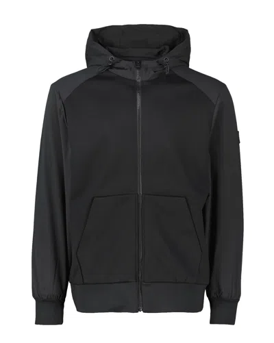 Hugo Boss Boss Hooded Panelled Jersey Jacket In Black