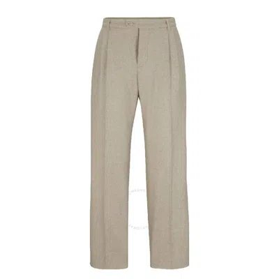 Hugo Boss Men's Straight Waistband Wool Pants In Beige