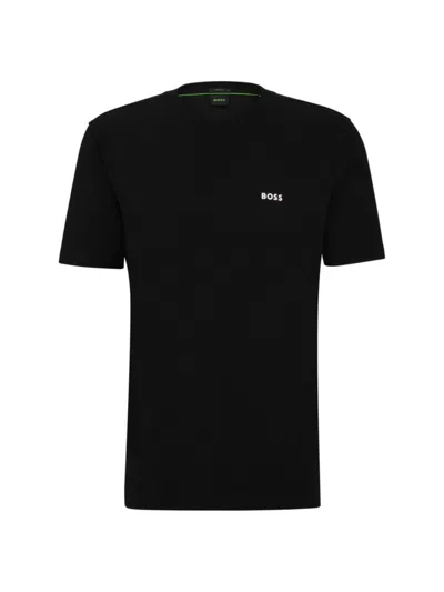 Hugo Boss Mix &amp; Match Mens Stretch-cotton Regular Fit T-shirt Wi In Black 001