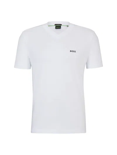 Hugo Boss Men's Stretch-cotton Regular-fit T-shirt In White