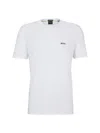 Hugo Boss Stretch-cotton Regular-fit T-shirt With Contrast Logo In White
