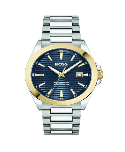 Hugo Boss Men's Strike Giftset Quartz Basic Calendar Stainless Steel Watch, 41mm In Metallic