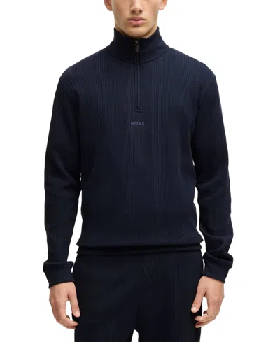Hugo Boss Men's Structure Quarter-zip Pajama Jacket
