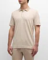 Hugo Boss Regular-fit Polo Shirt In Cotton And Silk In Lt Bge