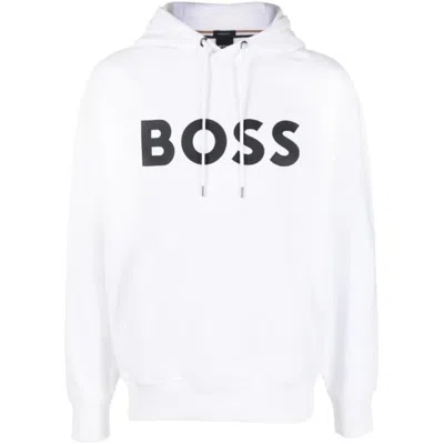 HUGO BOSS MEN'S SULLIVAN 16 HOODIE SWEATSHIRT, WHITE