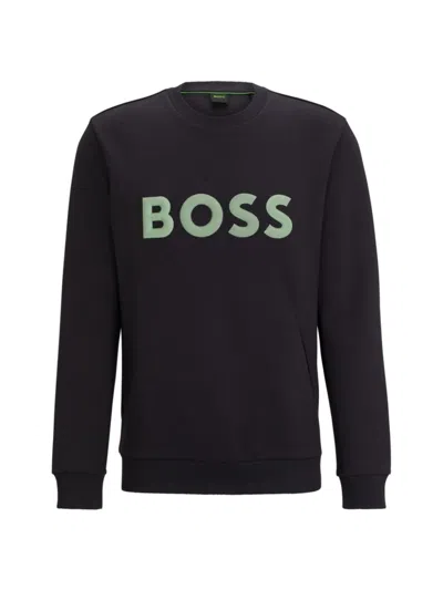 Hugo Boss Sweatshirt With 3d-molded Logo In Dark Grey