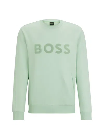 Hugo Boss Sweatshirt With 3d-molded Logo In Light Green