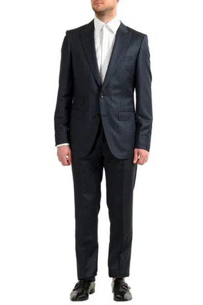 Pre-owned Hugo Boss Men's "t-henders-gorden" Dark Blue Silk Wool Two Button Suit