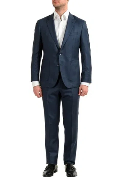 Pre-owned Hugo Boss Men's "t-hunter/goswin" Blue 100% Wool Two Button Suit