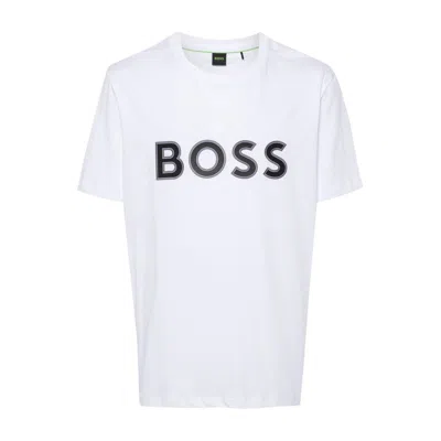 Hugo Boss Men's Tee 1 Logo Short Sleeve Crew Neck T-shirt, White