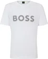 Hugo Boss Men's Tee 1 Outlined Logo Crew Neck T-shirt, White Salt In Multi