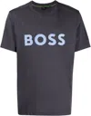Hugo Boss Mens Dark Blue Brand-print Regular-fit Cotton-jersey T-shirt Xxxl In Blue