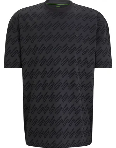Hugo Boss Men's Tee 7 Tonal Logo T-shirt, Black/gray In Multi