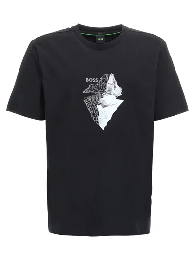 HUGO BOSS MEN'S TEE 8 GRAPHIC PRINT T-SHIRT, BLACK