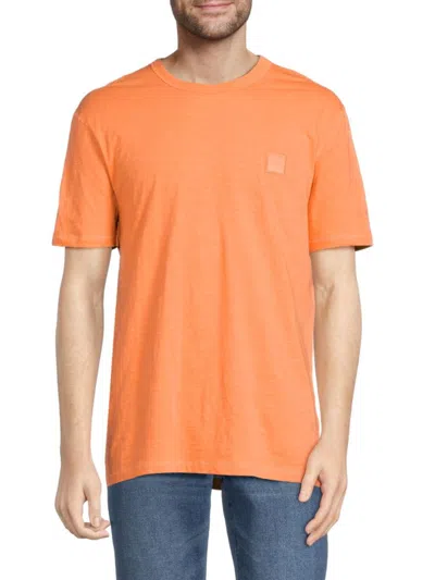 Hugo Boss Men's Tegood Box Logo Tshirt In Pastel Orange