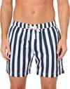 Hugo Boss Fully Lined Swim Shorts In Striped Quick-dry Fabric In Blue