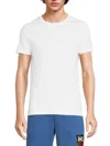 Hugo Boss Round Mens Two-pack Of Slim-fit T-shirts In Stretch Cotton Nos In White