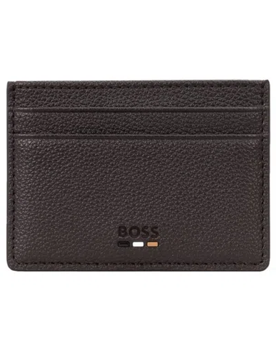 Hugo Boss Men's Textured Card Holder In Brown
