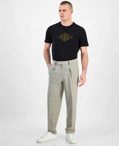 Hugo Boss Men's Theodor Slim-fit Plaid Pleated Pants In Green