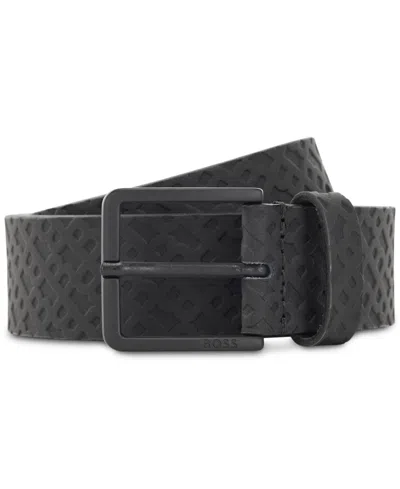 Hugo Boss Men's Ther-b Leather Belt In Black